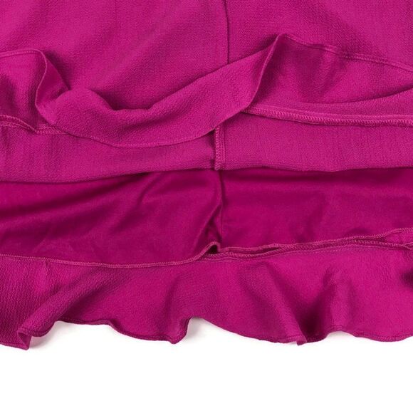 B. Darlin Strappy Mini Shift Dress Juniors Size 5/6 Pink Ruffle Trim Zip Party - Picture 6 of 8